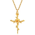 Birth Month Flower Cross Pendant