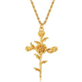 Birth Month Flower Cross Pendant