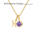 14K Gold, Silver & Rose Gold Zodiac Birthstone Necklace
