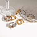 18K Elegant Silver Stacked Rings