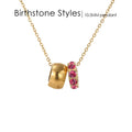 18K Gold Plated Birthstone Charm Necklace