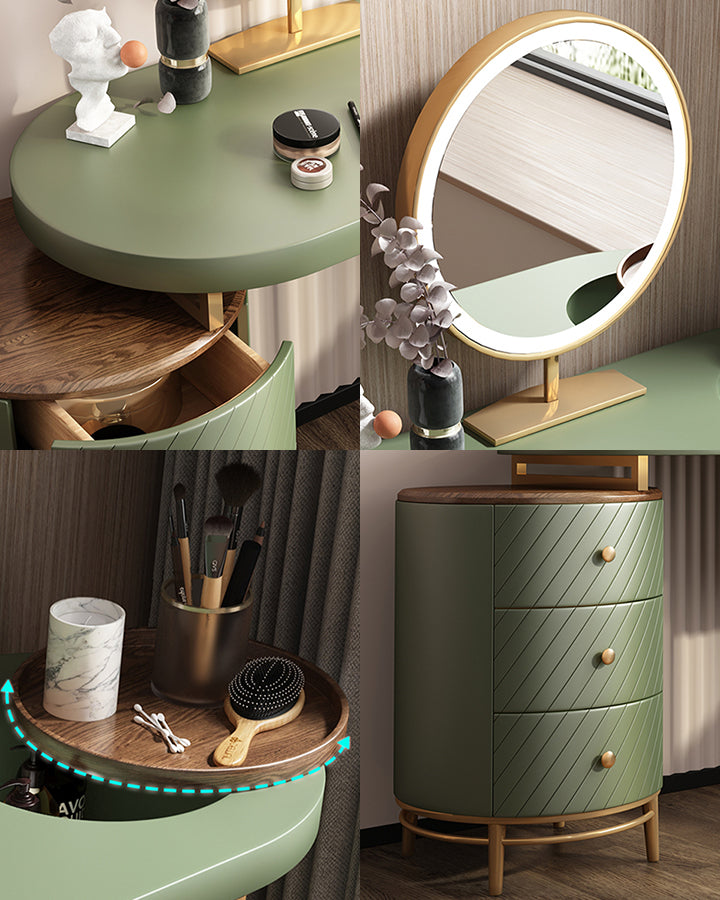 Tandy Dressing Table, Green/ White/ Black