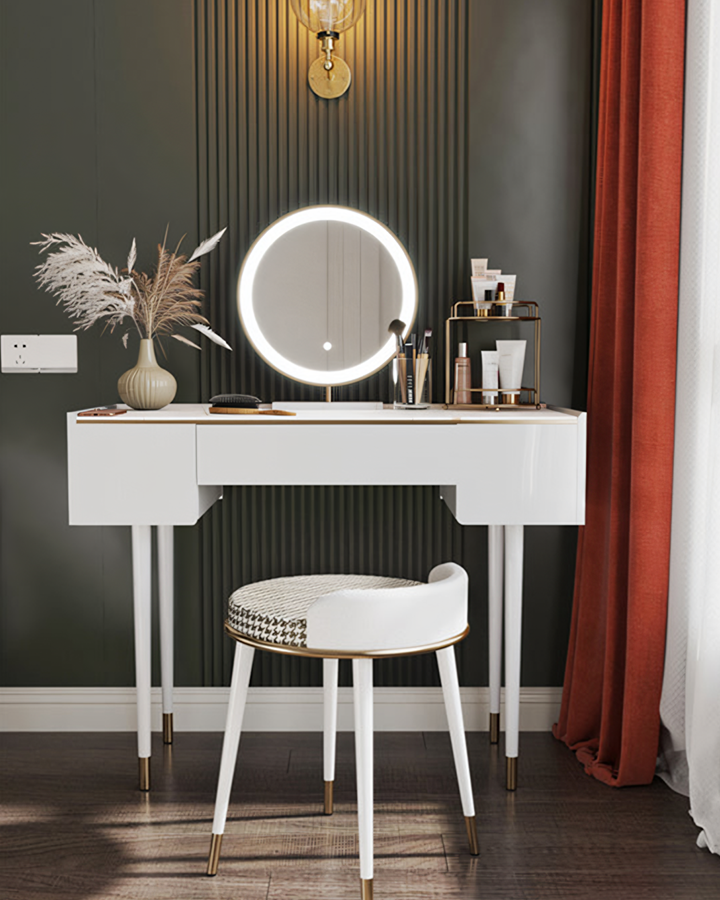 Vanity Dressing Table With LED Mirror, Clearance, Blcak