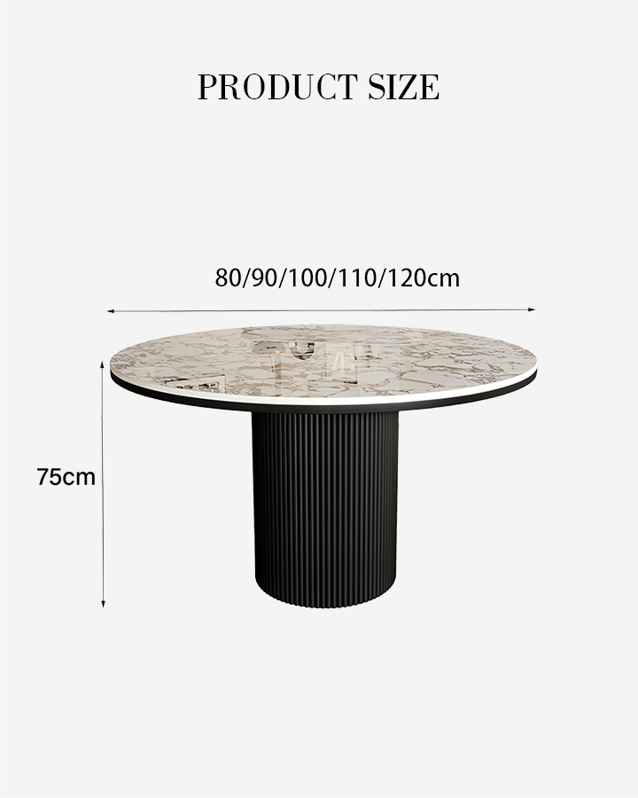 Jen Round Dining Table, Sintered Stone