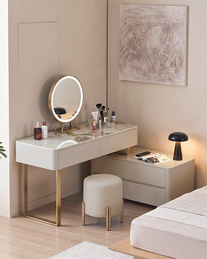 Elara Corner Dressing Table With LED Mirror 产品图 15