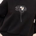 Sliver Metallic Flower-embroidered Wool-blend Pullover Sweatshirt