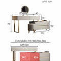 Elara Corner Dressing Table With LED Mirror