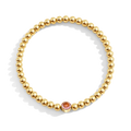 Gold Beaded Bubble Birthstone Bracelet