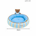 Aqua Striped Pet Bed detail image