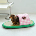 Gingham Pet Bed with Canopy detail image