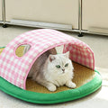 Gingham Pet Bed with Canopy detail image