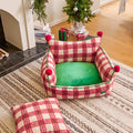 Caspian Plaid Pet Bed Set detail image