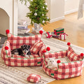 Caspian Plaid Pet Bed Set detail image