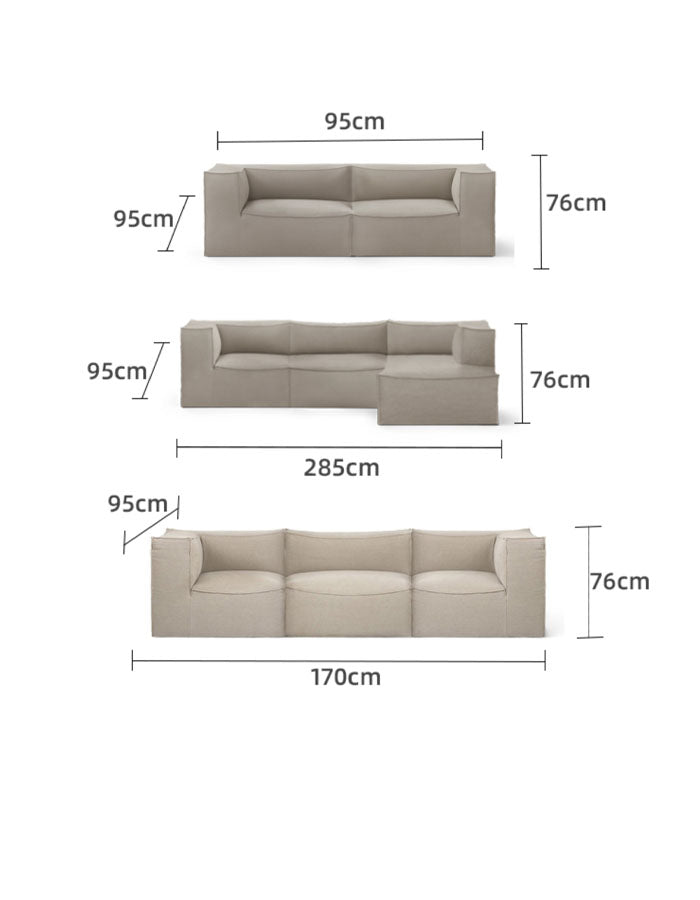 Tyler Two Seater Sofa, Three Seater Sofa, Linen