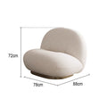Pacha Accent Lounge Chair With Armrest, White Boucle