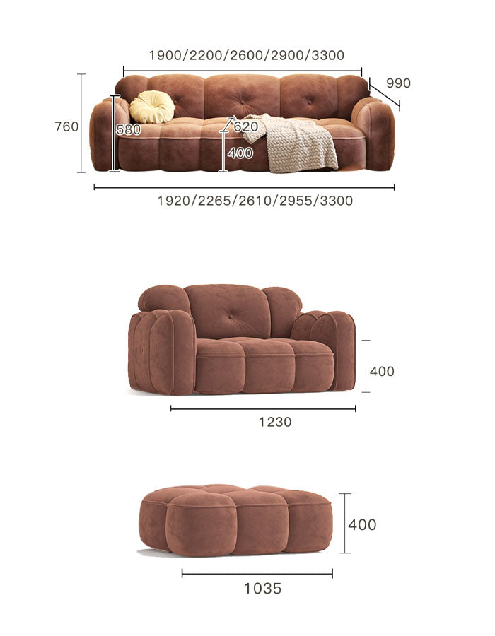 Eloi Three Seater Sofa, Velvet