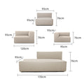 Tyler Two Seater Sofa, Three Seater Sofa, Linen