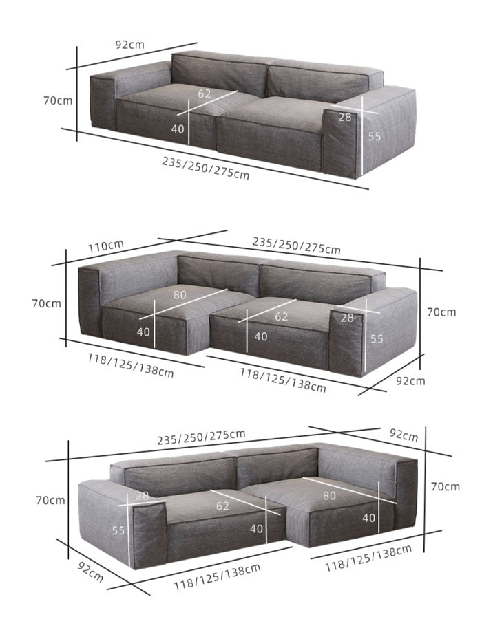 Oceana Two Seater Sofa, Linen