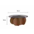 Louis Round Coffee Table, Wood & Glass