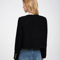 Single-breasted Metallic Thread Tweed Jacket
