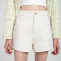 Checked Tweed Mini Shorts