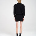 Button-embellished Stretched Woven Dress