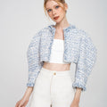 Checked Tweed Mini Shorts