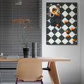 Decoration: Black and White Grid Wall Art, 40*55 cm-Le Di Vita- | Le Di Vita