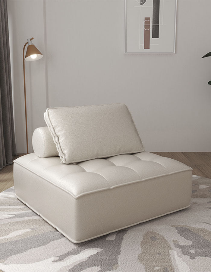 Noah Single Sofa, Leather, Linen