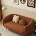 Nafisa Brown Two Seater Sofa, Boucle