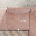 Lllona  Pink Three Seater Corner Sofa Set, Suede
