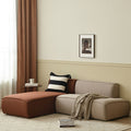 Jacuqeline Tofu Two Seater Corner Sofa, Linen, Two Colors