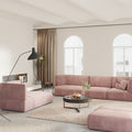 Lllona  Pink Three Seater Corner Sofa Set, Suede