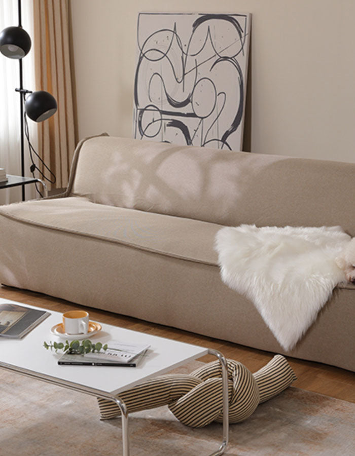 Hedva Two Seater Sofa Bench, Linen