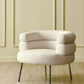 Odele Round Armchair, Boucle, Leathaire