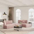 Lllona  Pink Three Seater Corner Sofa Set, Suede