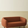 Nafisa Brown Two Seater Sofa, Boucle