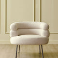Odele Round Armchair, Boucle, Leathaire