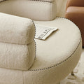 Odele Round Armchair, Boucle, Leathaire