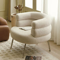 Odele Round Armchair, Boucle, Leathaire