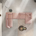 Lllona  Pink Three Seater Corner Sofa Set, Suede