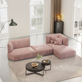 Lllona  Pink Three Seater Corner Sofa Set, Suede