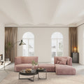 Lllona  Pink Three Seater Corner Sofa Set, Suede