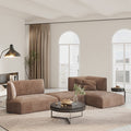Lllona  Pink Three Seater Corner Sofa Set, Suede