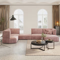 Lllona  Pink Three Seater Corner Sofa Set, Suede