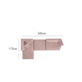 Lllona  Pink Three Seater Corner Sofa Set, Suede