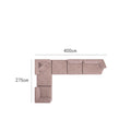 Lllona  Pink Three Seater Corner Sofa Set, Suede