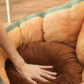 Avocado Pet Bed for Dogs and Small Cats, Green & Orange