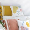 Zhurie Striped Fringe Cushion-Le Di Vita-Red-45*45cm- | Le Di Vita