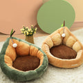 Avocado Pet Bed for Dogs and Small Cats, Green & Orange